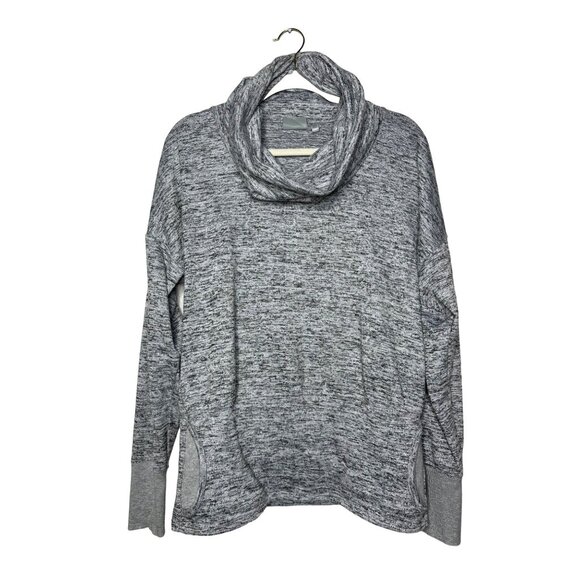 Athleta Batwing And Robin Cowl Neck Sweater Size Medium Marled Gray Sz M - Picture 2 of 8